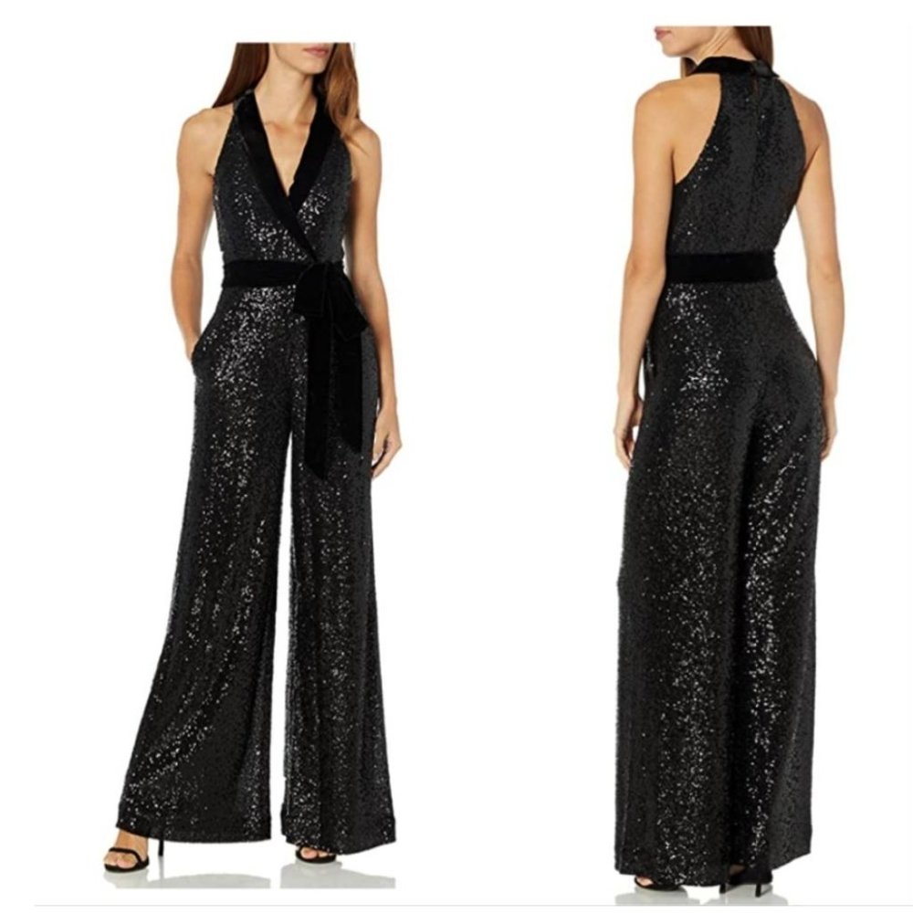 Jill Jill Stuart Sequin Halter Jumpsuit